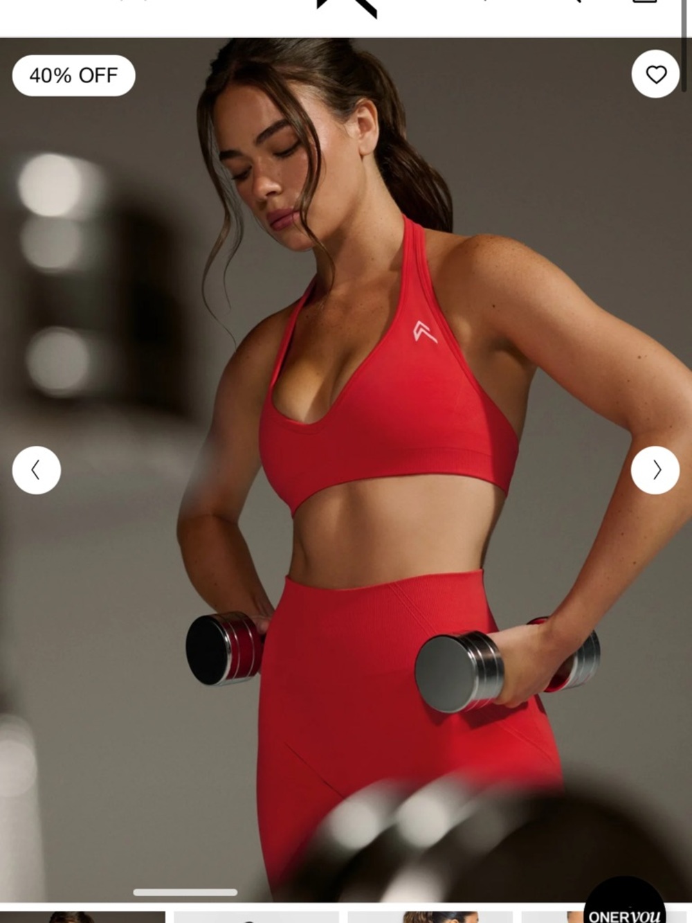 Oner Active EFFORTLESSLIFT™ SEAMLESS HALTER NECK color Muscle Mommy Red